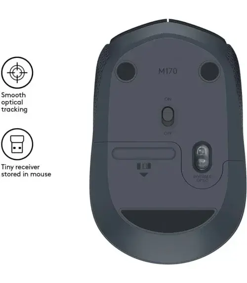 LOGITECH M171 WIRELESS MOUSE – SOURIS SANS FIL – AMBIDEXTRE – USB 2.4 GHZ – CAPTEUR OPTIQUE – 3 BOUTONS – BLACK