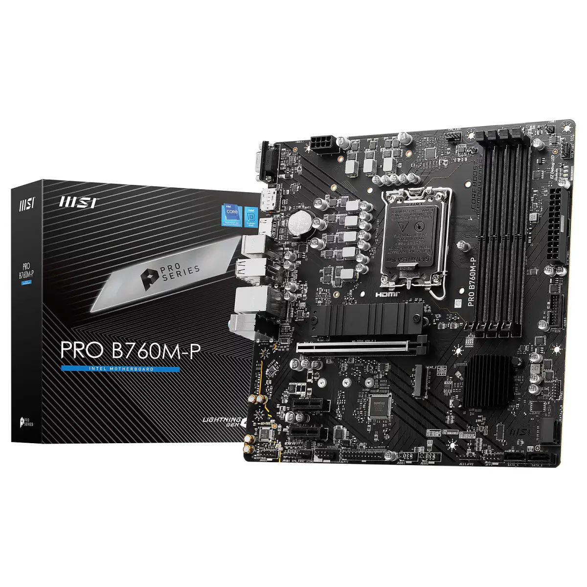 CARTE MÈRE MSI PRO B760M-P Micro ATX- Socket INTEL B760 EXPRESS LGA1700 – 4xDDR5- 4xM.2 PCIe 4.0.