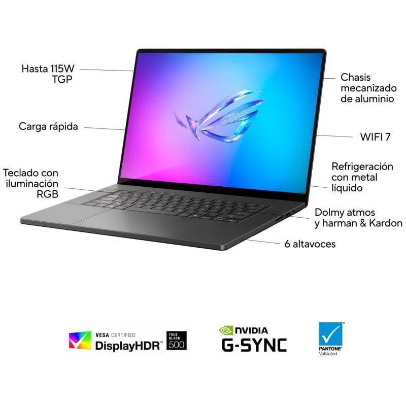 ASUS ROG ZEPHYRUS G16 OLED – INTEL CORE ULTRA 9 285H – 64GO DDR5 – 2TO SSD – 16″ OLED 2.5K 240Hz – RTX 5080 16GO – rétroéclairé – ECLIPSE GREY