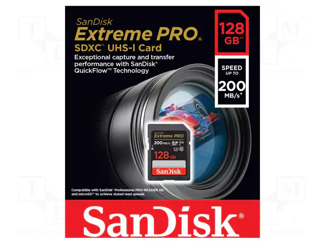 SANDISK EXTREME PRO 128GB – CARTE MÉMOIRE MSDXC UHS-I – JUSQU’À 200 MO/S – UHD 4K – V30