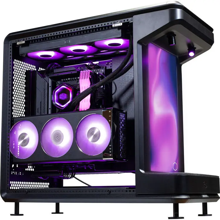 OOLER MASTER MASTERFRAME 360 STAGE LCD – BOÎTIER PC GAMING SHOWCASE – ÉCRAN LCD 15,6″ FHD – PCIe 5.0 RISER – VERRE TREMPÉ – ATX / MICRO-ATX / MINI-ITX
